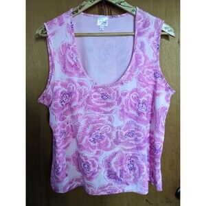 True Beauty by Emme Vintage Women's Plus Size Pink Floral Top Size 1